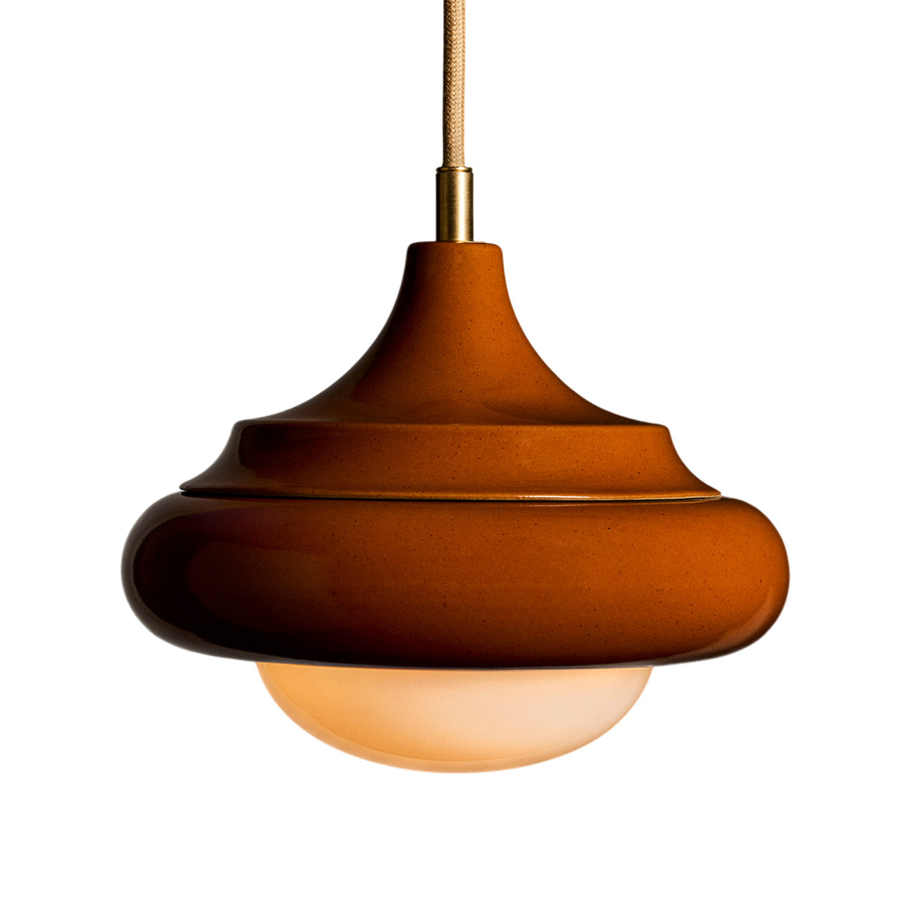 Humboldt LED Pendant Light in Cinnamon Ceramic (12-Inch).