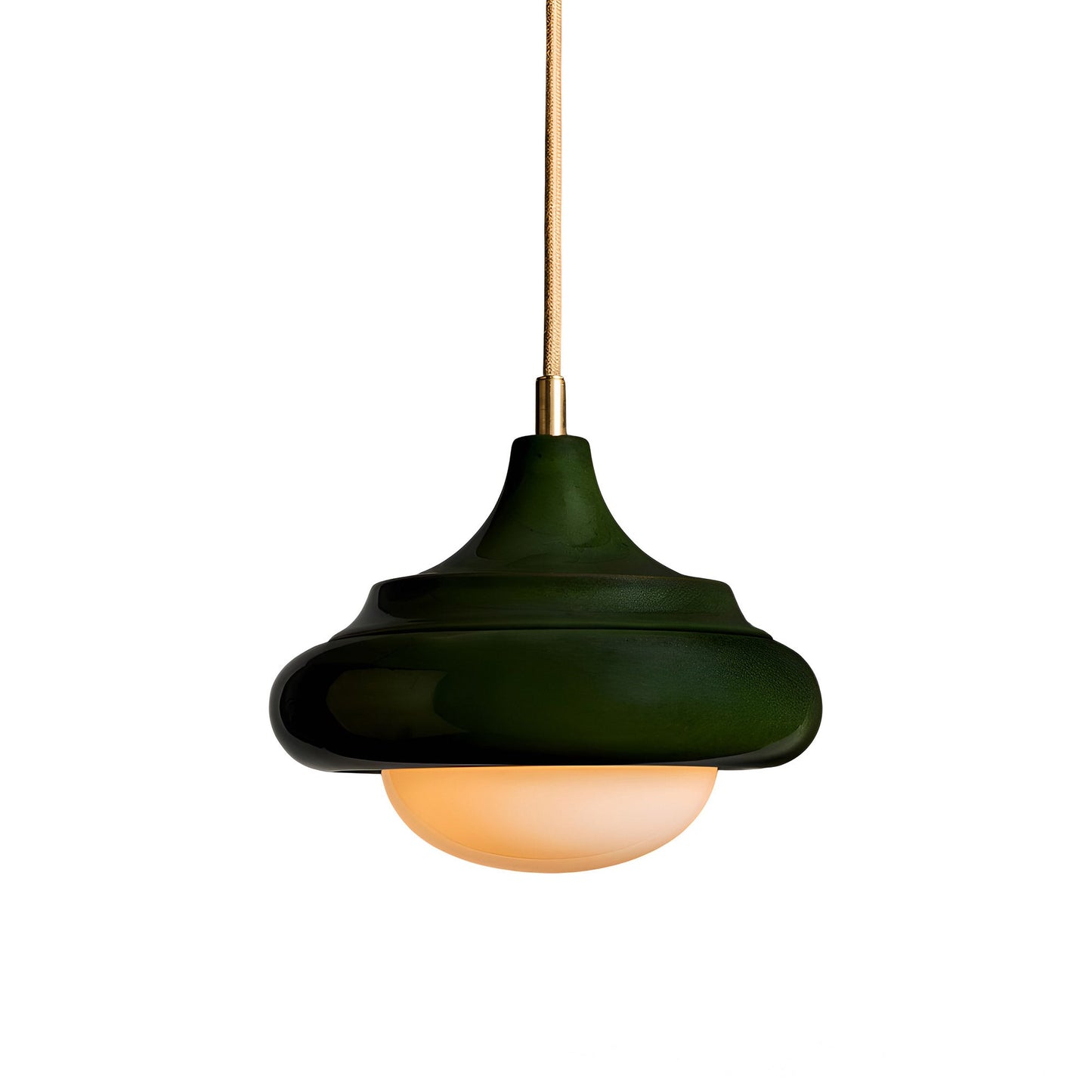 Humboldt LED Pendant Light in Royal Green Ceramic.