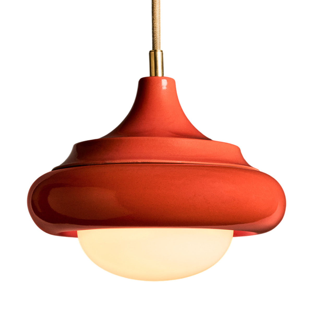 Humboldt LED Pendant Light in Cayenne Ceramic (16-Inch).