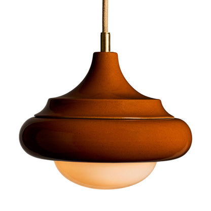 Humboldt LED Pendant Light in Cinnamon Ceramic (16-Inch).