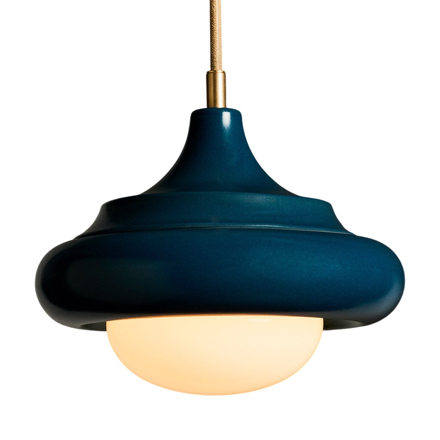 Humboldt LED Pendant Light in Harbor Blue Ceramic (16-Inch).