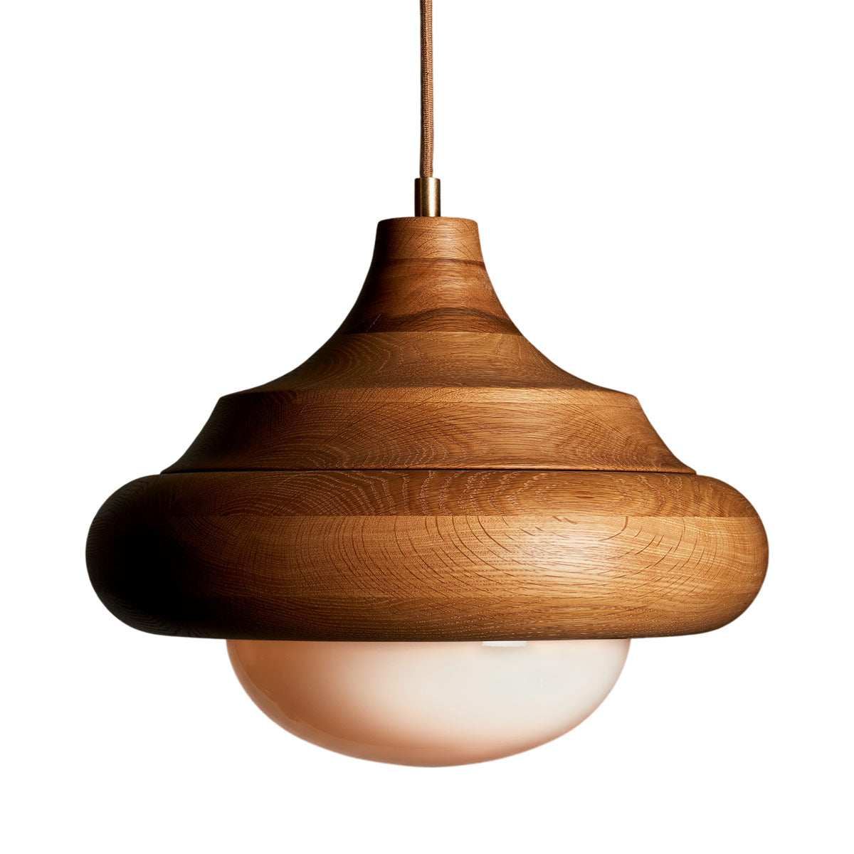Humboldt LED Pendant Light in White Oak (16-Inch).