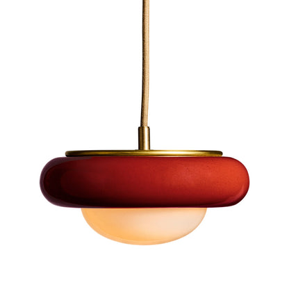 Humboldt Round LED Pendant Light in Cayenne Ceramic (12-Inch).