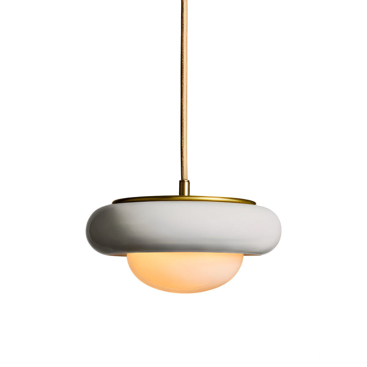 Humboldt Round LED Pendant Light in Alabaster Ceramic (8.5-Inch).