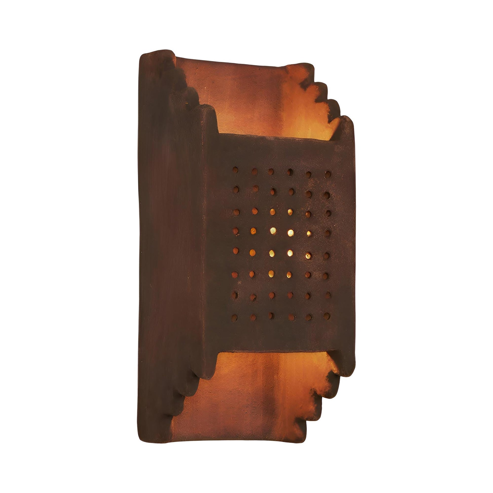 Kasbah Outdoor LED Wall Light in Brown.