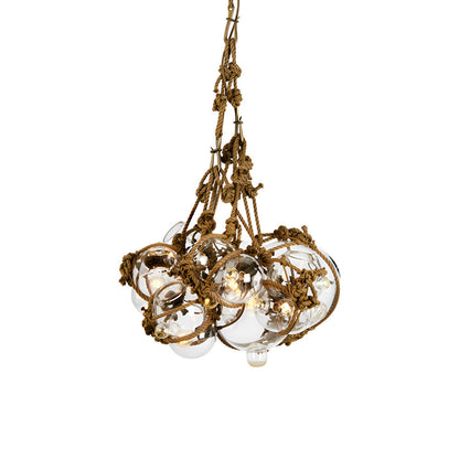 Knotty Bubbles Chandelier in Khaki/Clear (6-Bubble).