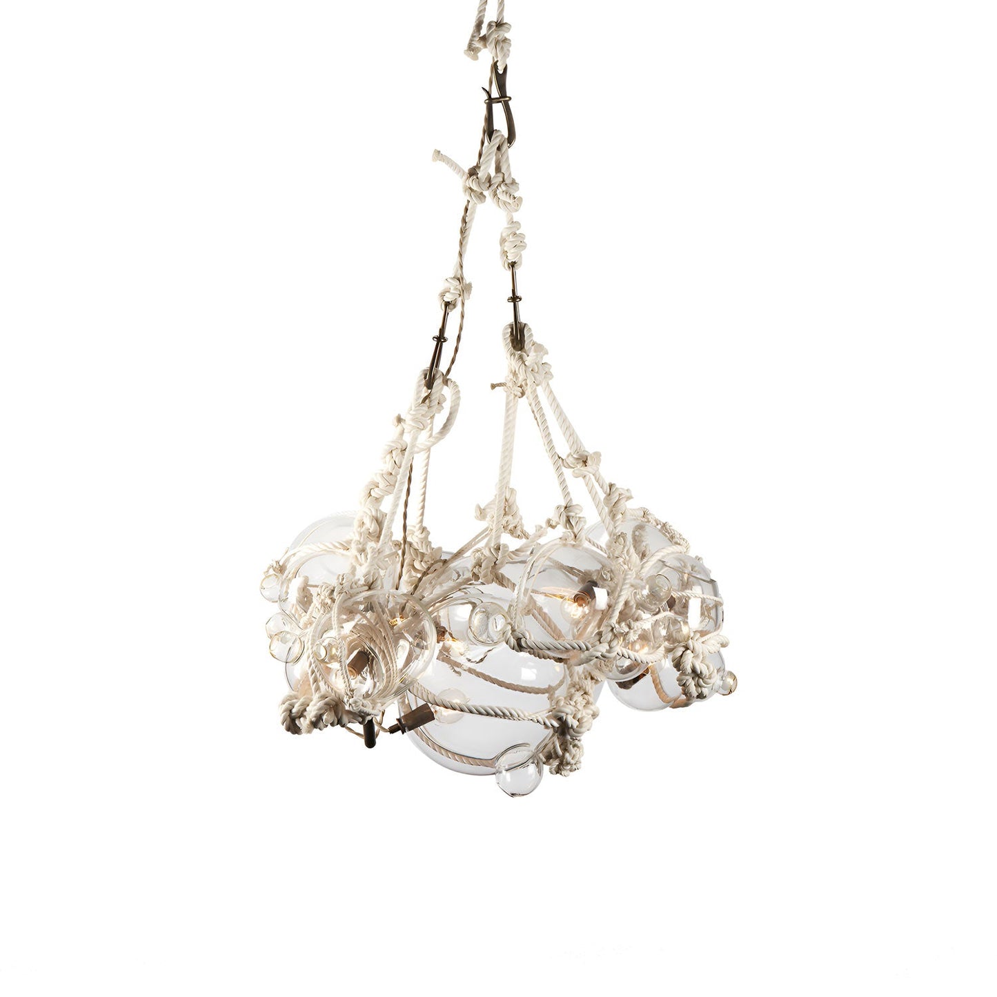 Knotty Bubbles Chandelier in Natural/Clear (6-Bubble).