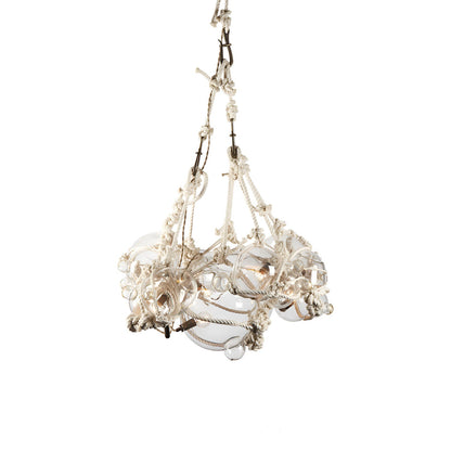 Knotty Bubbles Chandelier in Natural/Clear (6-Bubble).