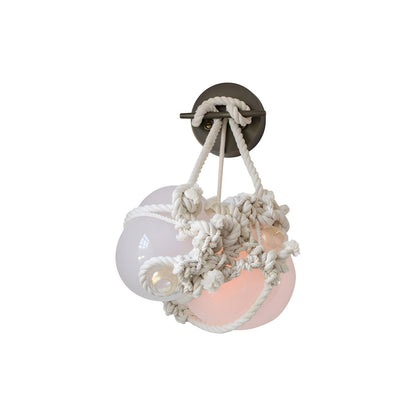 Knotty Bubbles Wall Light in Natural/Opal (Small).