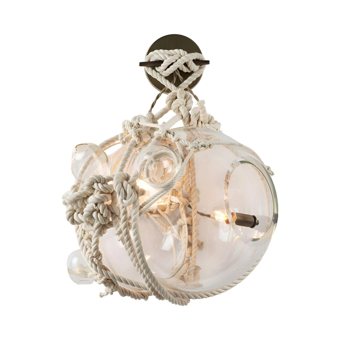 Knotty Bubbles Wall Light in Natural/Clear (Large).