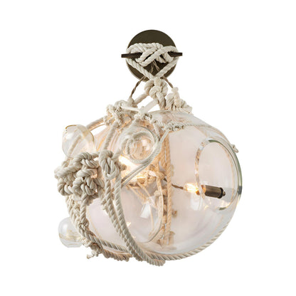 Knotty Bubbles Wall Light in Natural/Clear (Large).