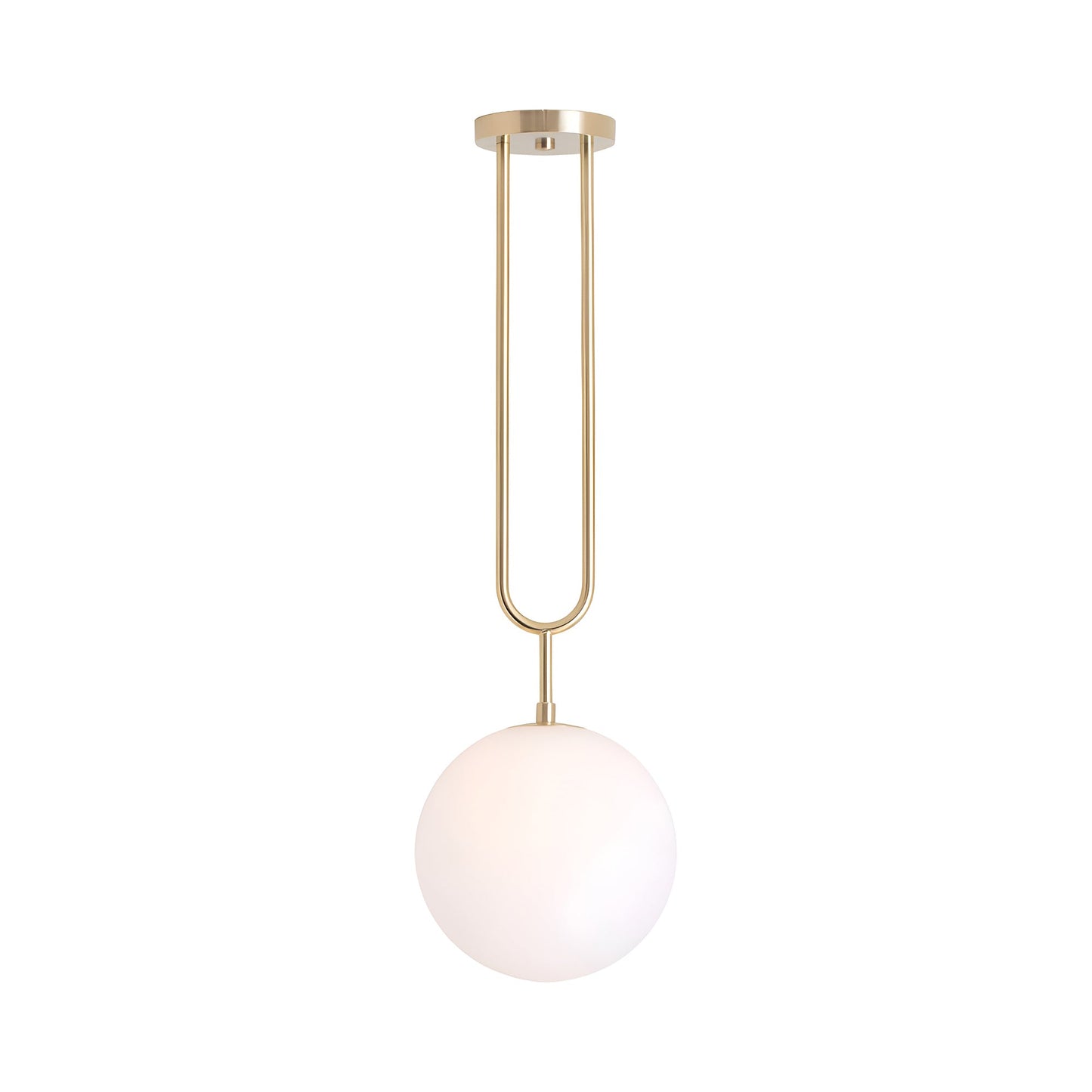 Koko Stemmed Pendant Light in Unlacquered Brushed Brass (10-Inch).