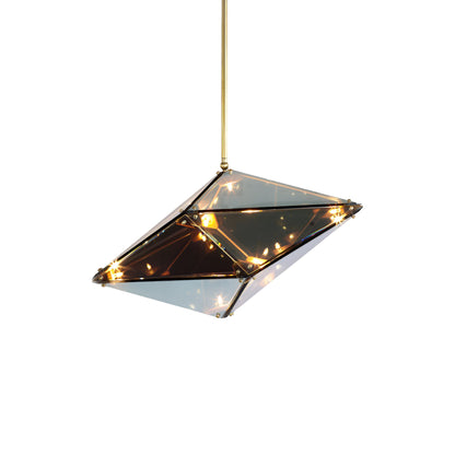 Maxhedron Horizontal Pendant Light in Brushed Brass (24-Inch).
