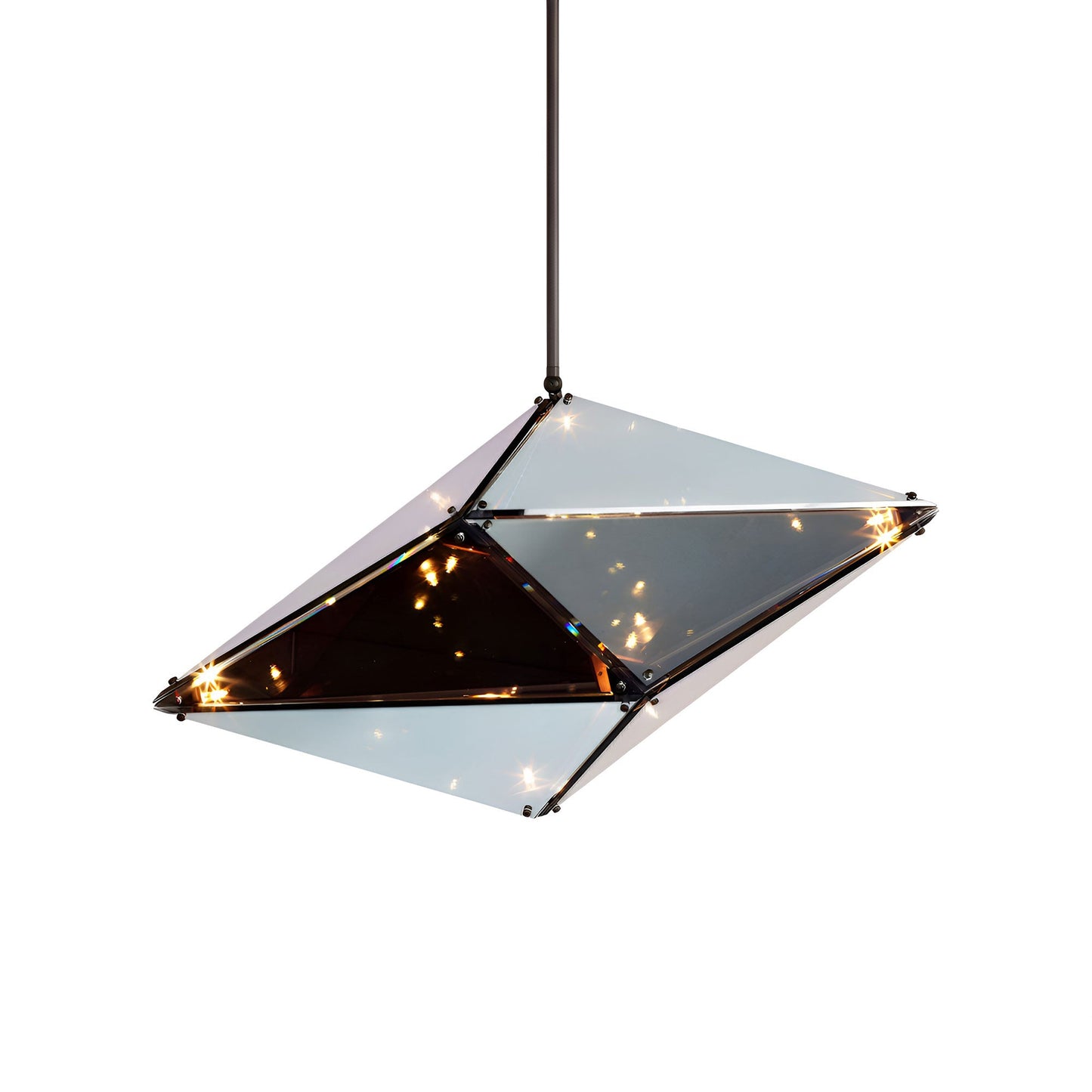 Maxhedron Horizontal Pendant Light in Oil-Rubbed Bronze (30-Inch).