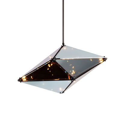 Maxhedron Horizontal Pendant Light in Oil-Rubbed Bronze (30-Inch).