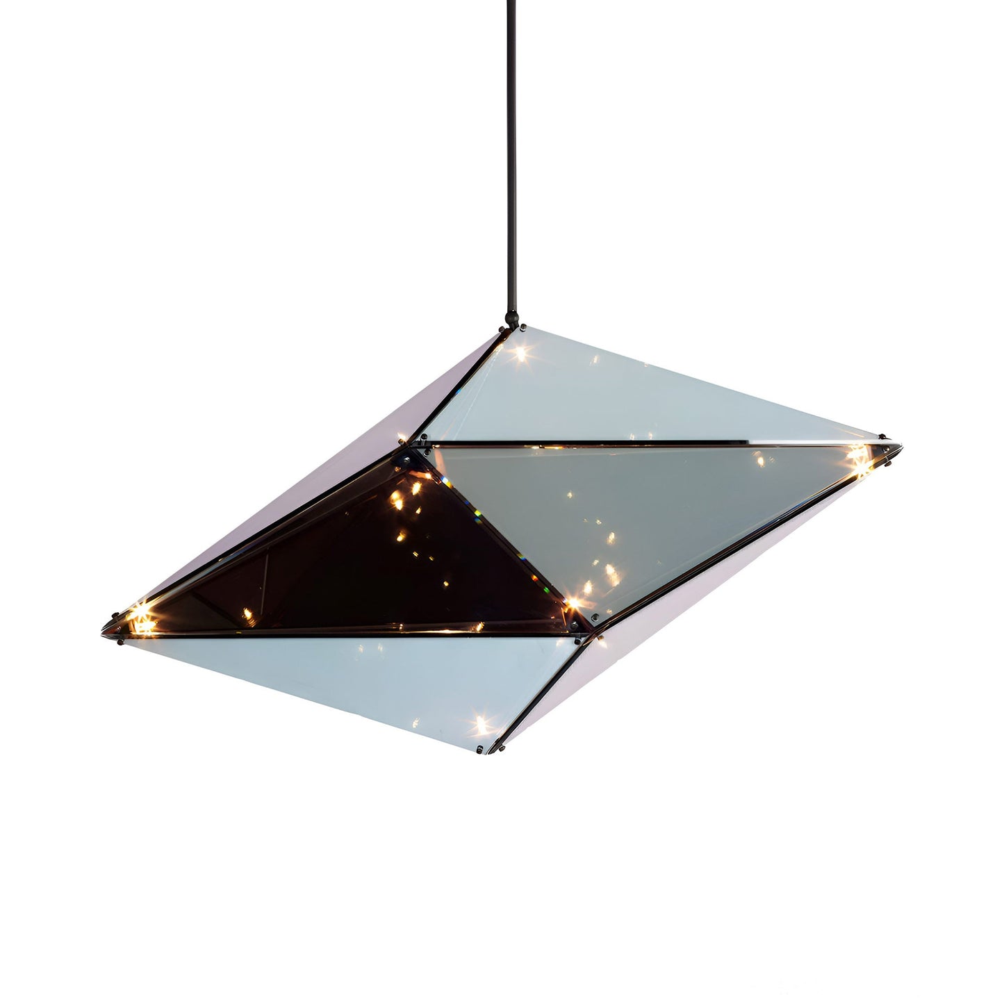 Maxhedron Horizontal Pendant Light in Oil-Rubbed Bronze (42-Inch).