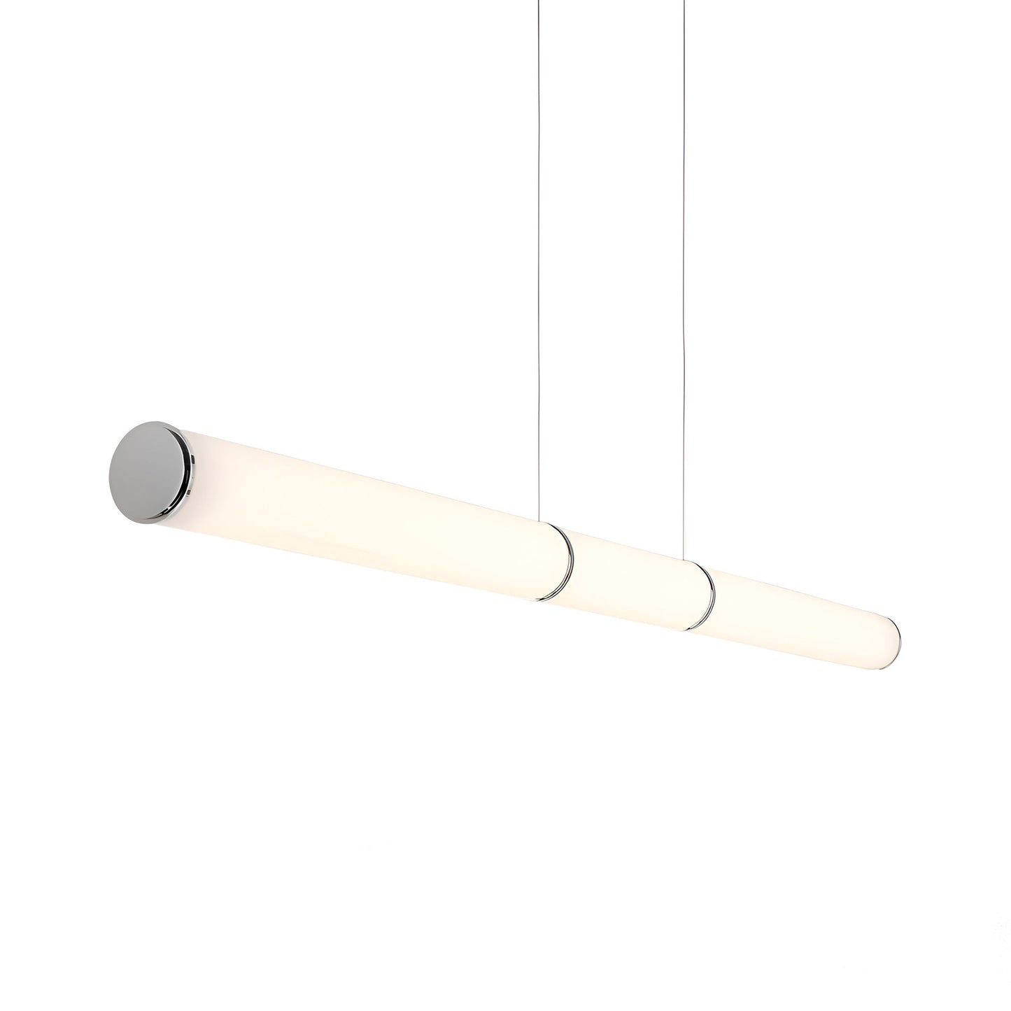 Mini Endless LED Pendant Light in Polished Nickel.