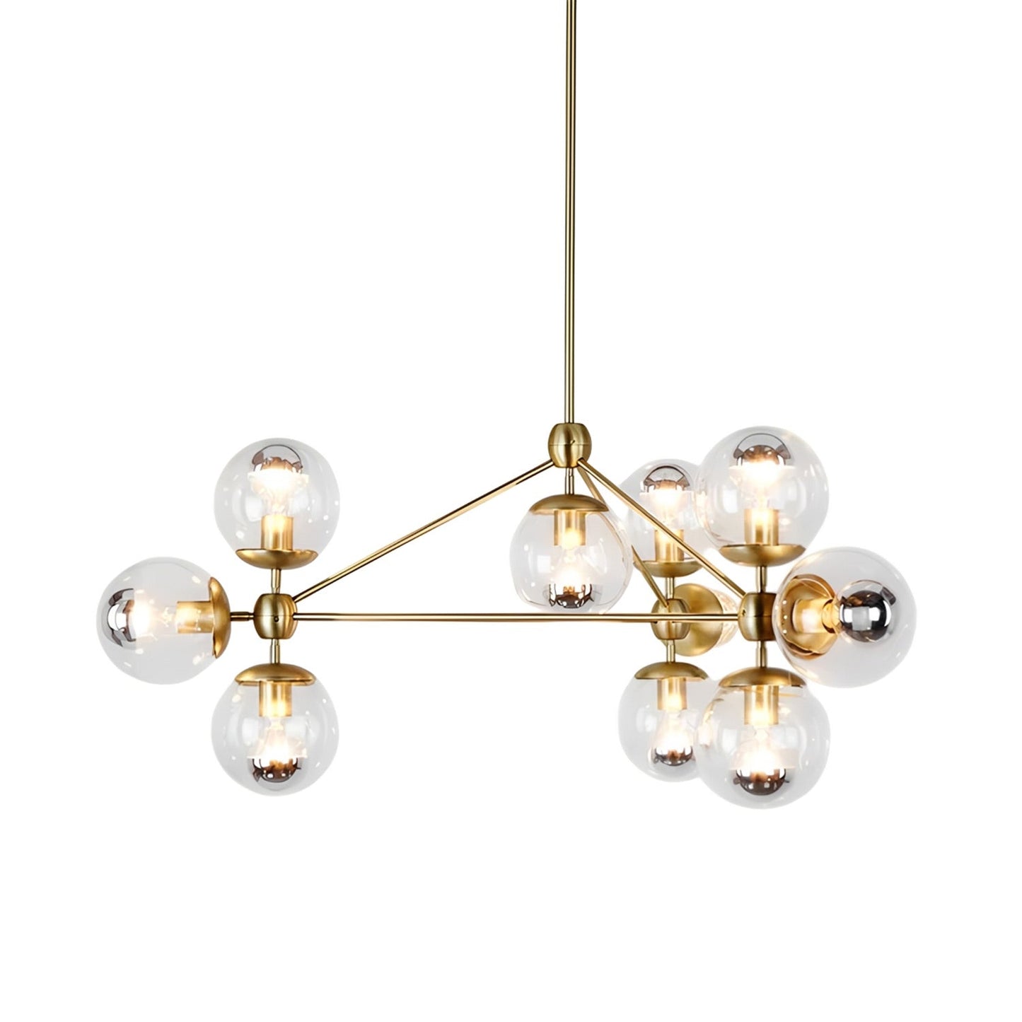 Modo Chandelier in Brushed Brass/Clear (10-Light).
