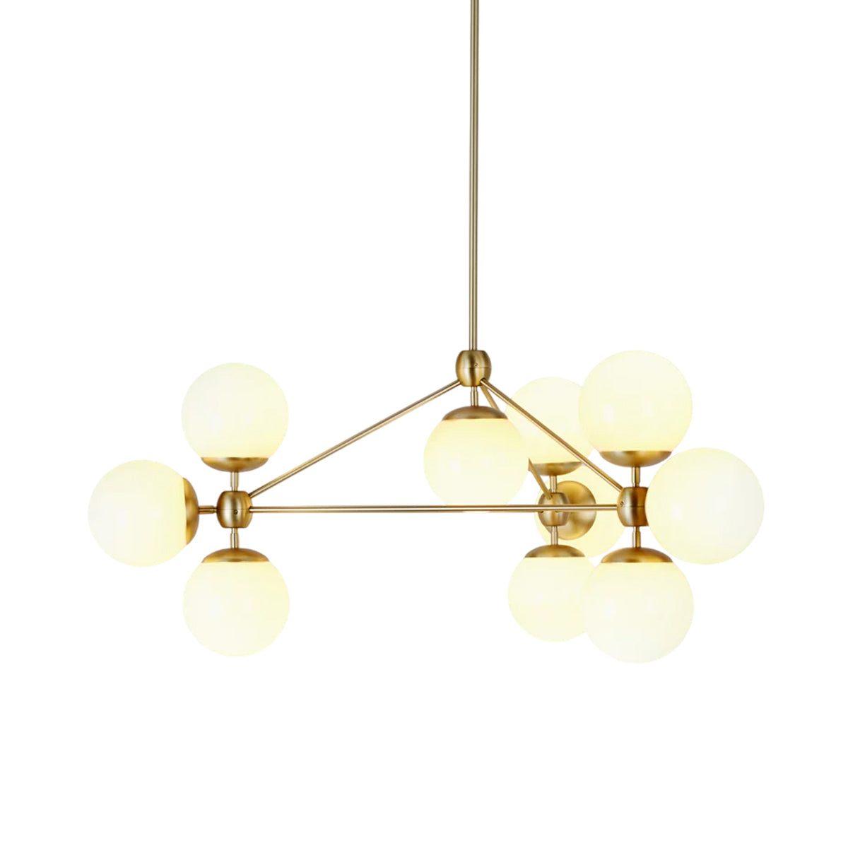 Modo Chandelier in Brushed Brass/Cream (10-Light).