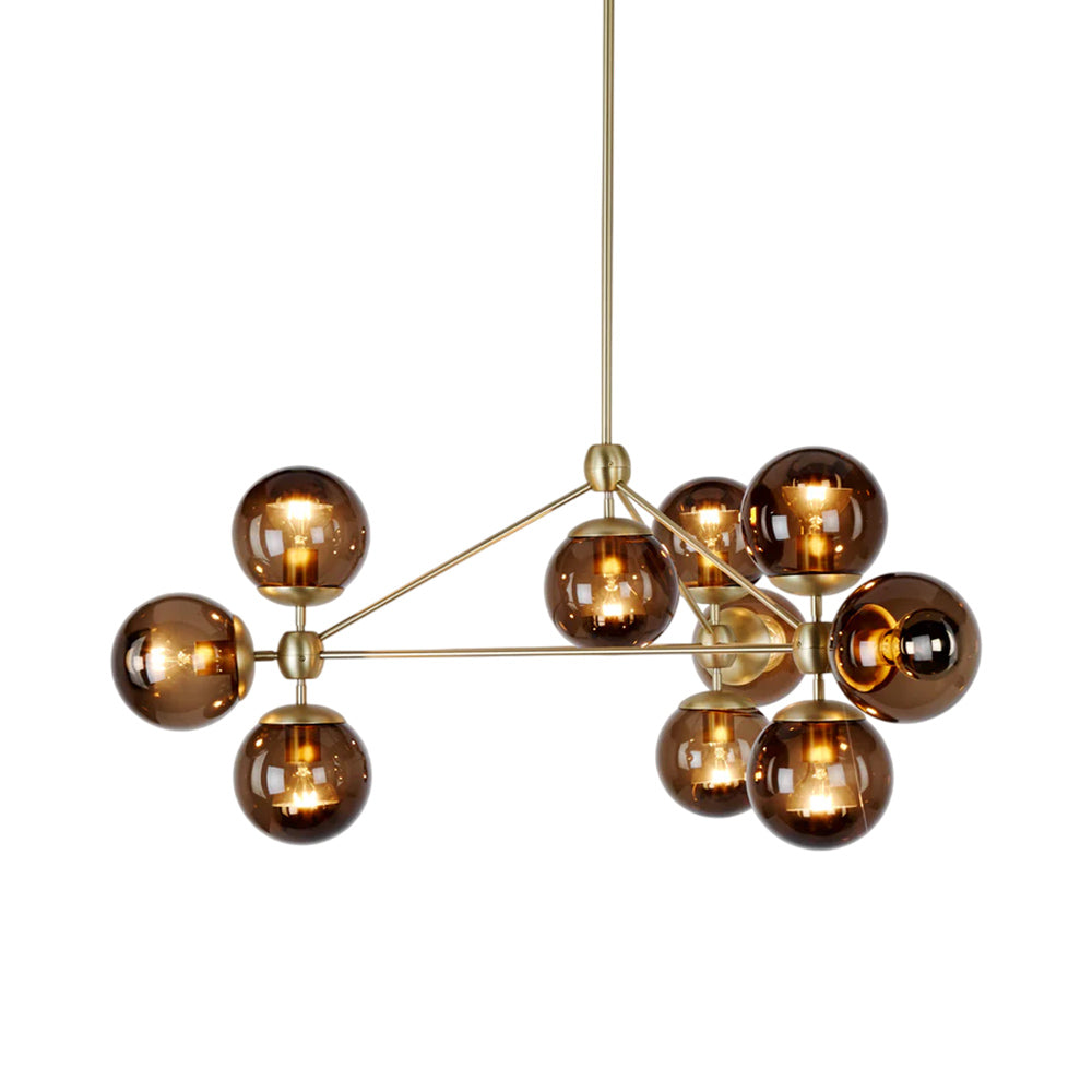 Modo Chandelier in Brushed Brass/Smoke (10-Light).