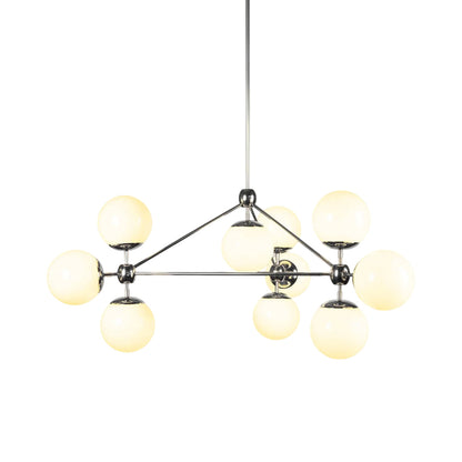 Modo Chandelier in Polished Nickel/Cream (10-Light).