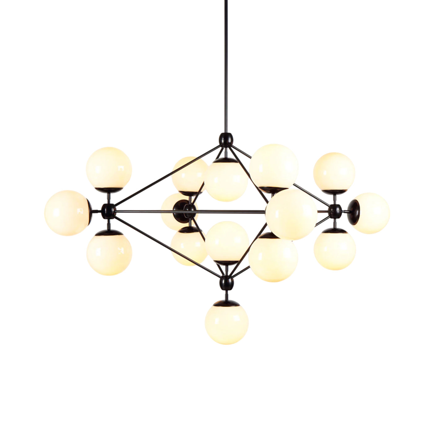 Modo Chandelier in Black/Cream (15-Light).
