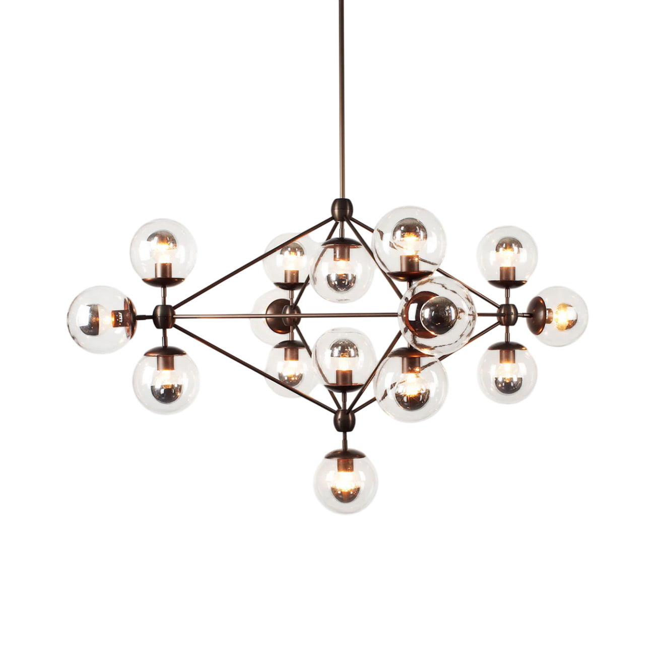 Modo Chandelier in Bronze/Clear (15-Light).