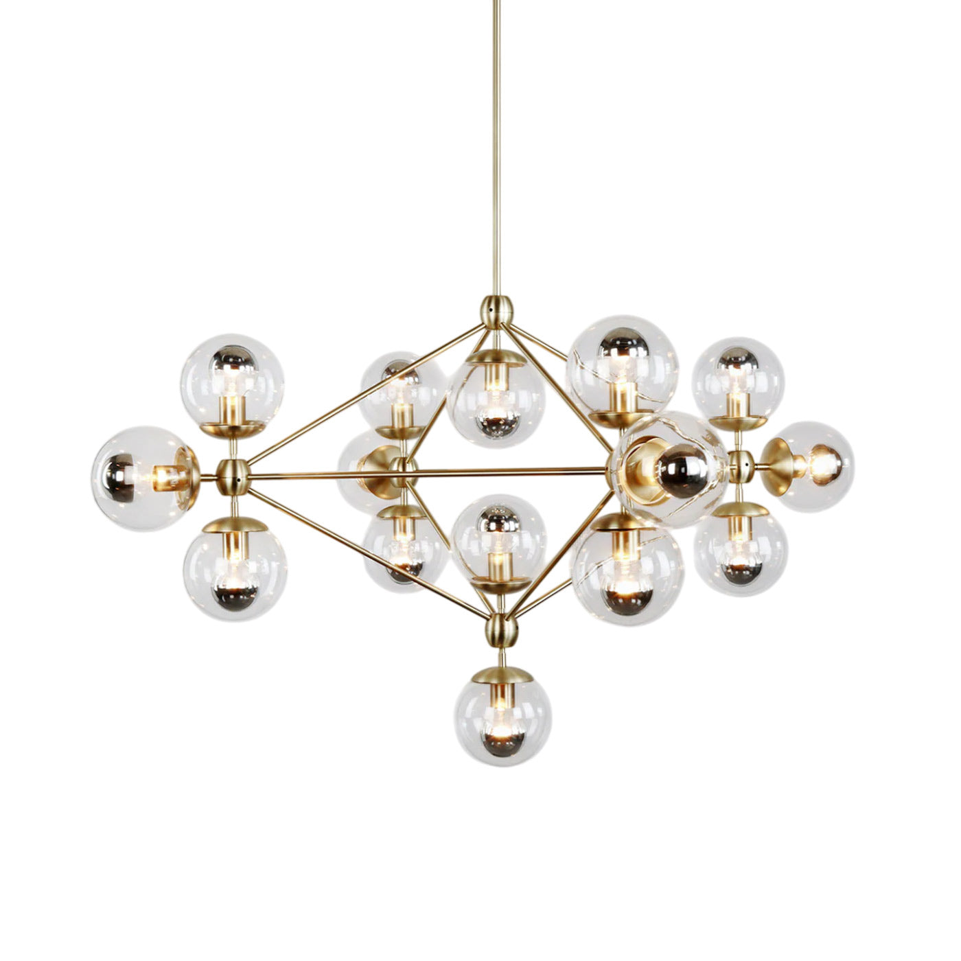 Modo Chandelier in Brushed Brass/Clear (15-Light).