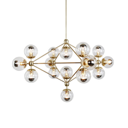 Modo Chandelier in Brushed Brass/Clear (15-Light).