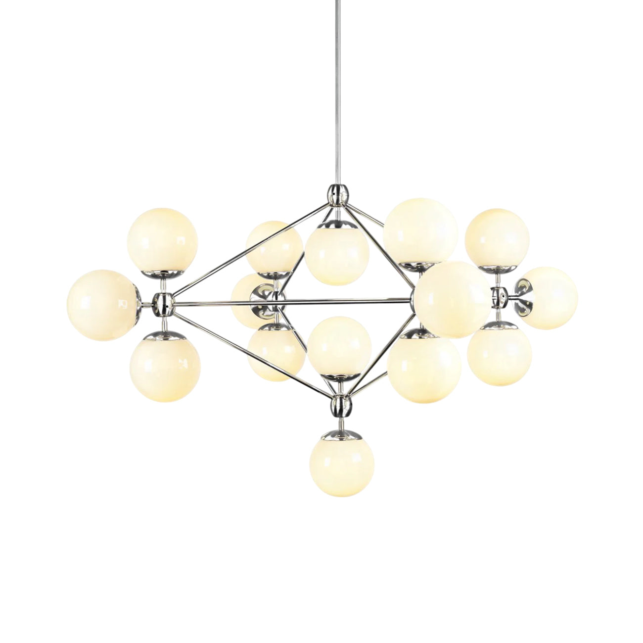 Modo Chandelier in Polished Nickel/Cream (15-Light).