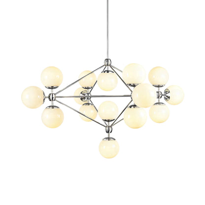 Modo Chandelier in Polished Nickel/Cream (15-Light).