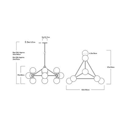 Modo Chandelier - line drawing.