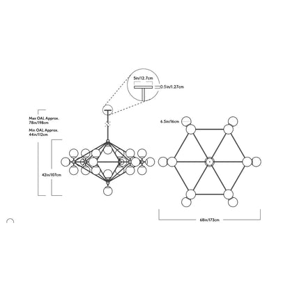 Modo Chandelier - line drawing.