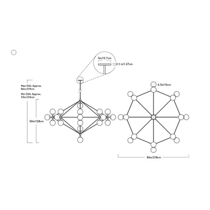 Modo Chandelier - line drawing.