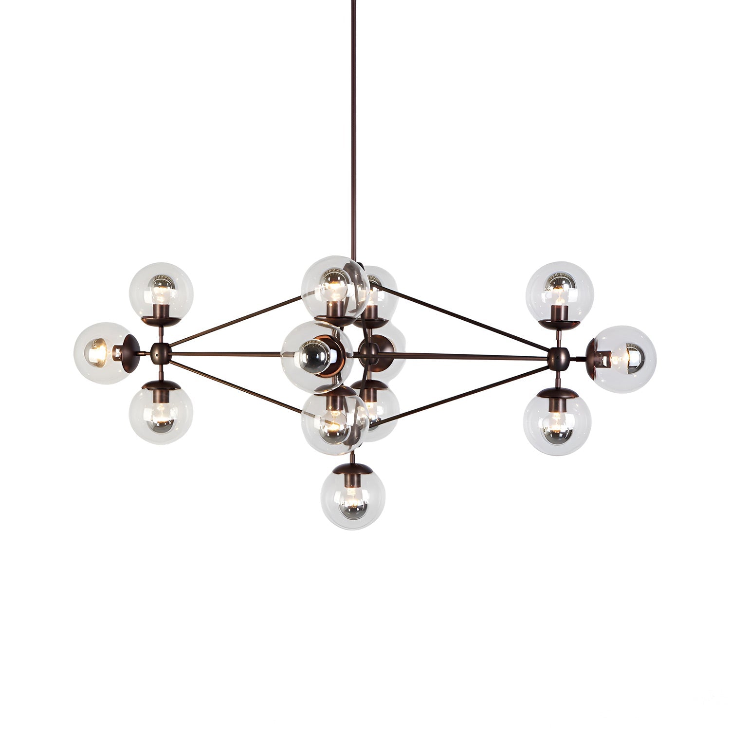 Modo Diamond Chandelier in Bronze/Clear.