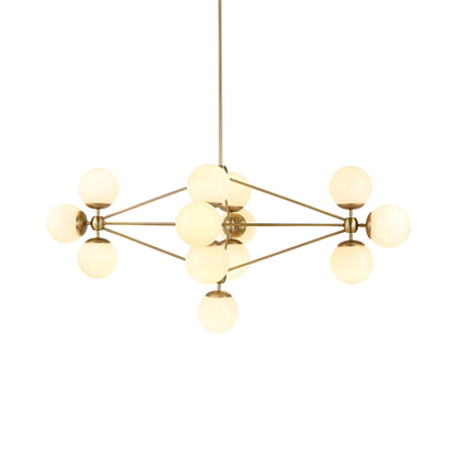 Modo Diamond Chandelier in Brushed Brass/Cream.