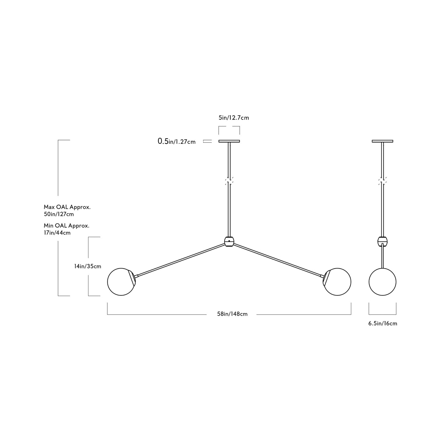 Modo Pendant Light - line drawing.