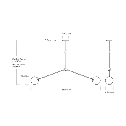 Modo Pendant Light - line drawing.