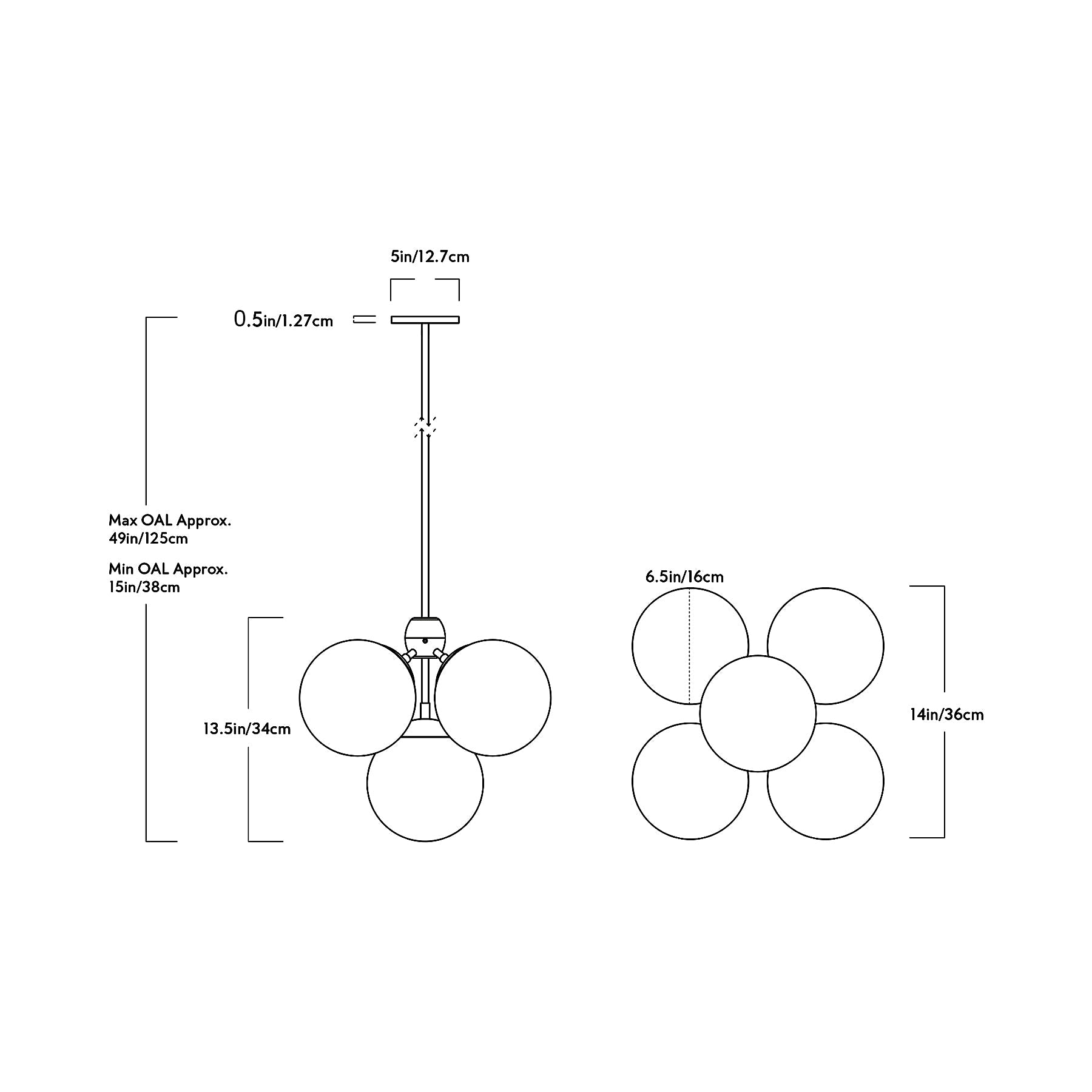 Modo Pendant Light - line drawing.
