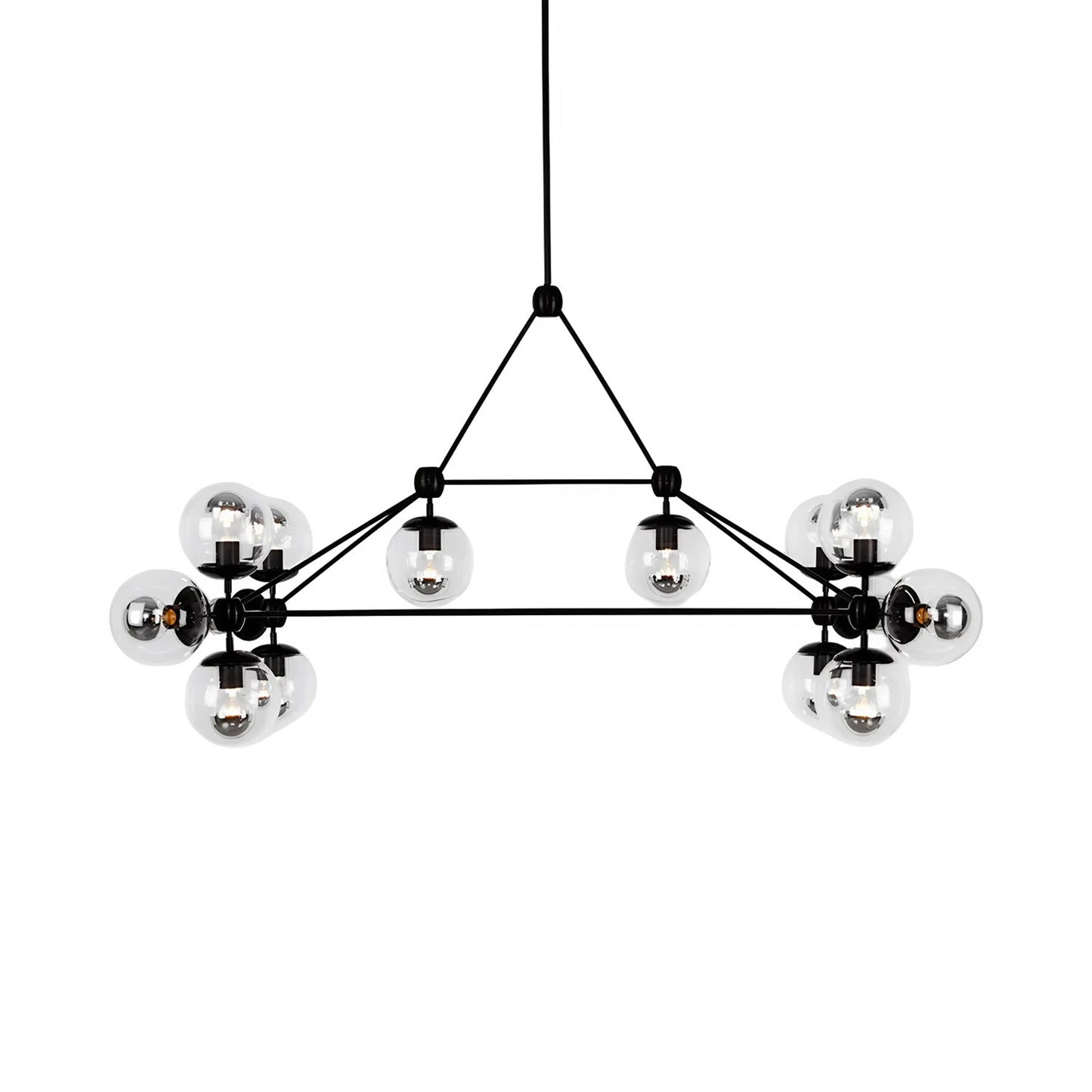 Modo Rectangle Chandelier in Black/Clear.