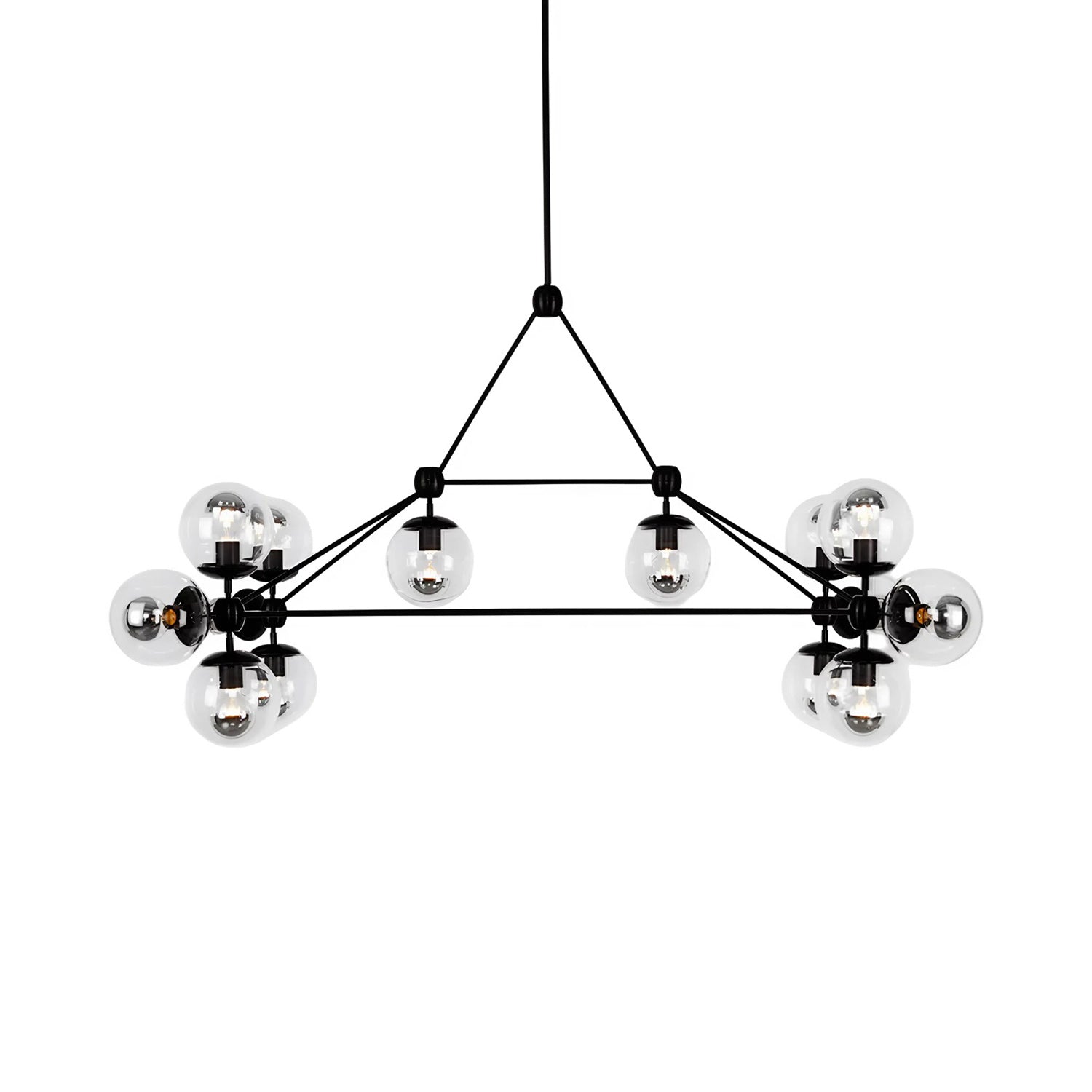 Modo Rectangle Chandelier in Black/Clear.
