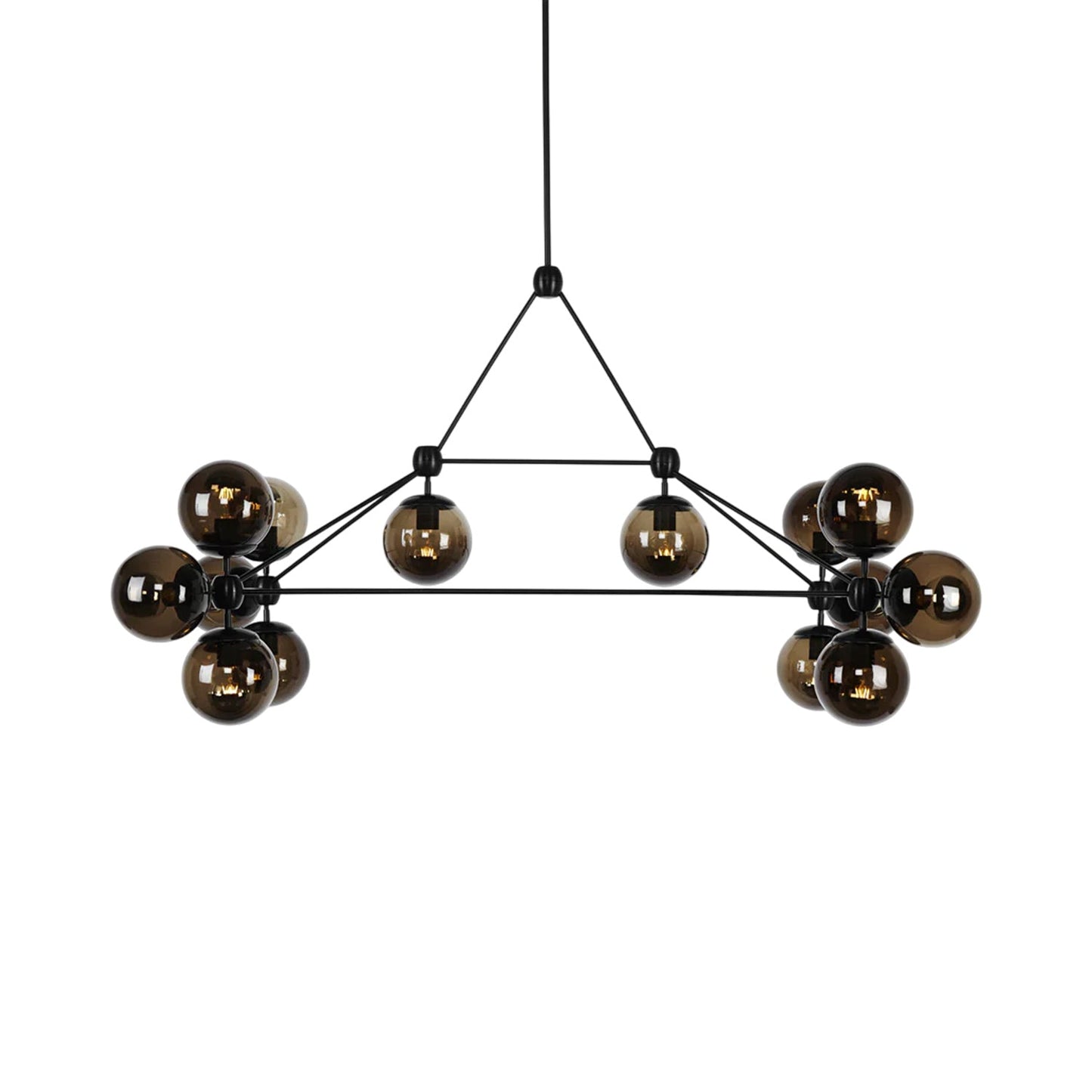 Modo Rectangle Chandelier in Black/Smoke.