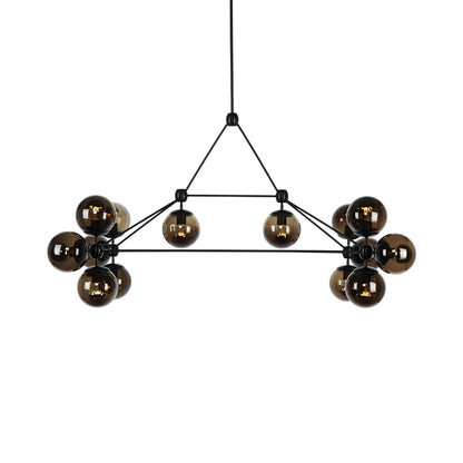 Modo Rectangle Chandelier in Black/Smoke.