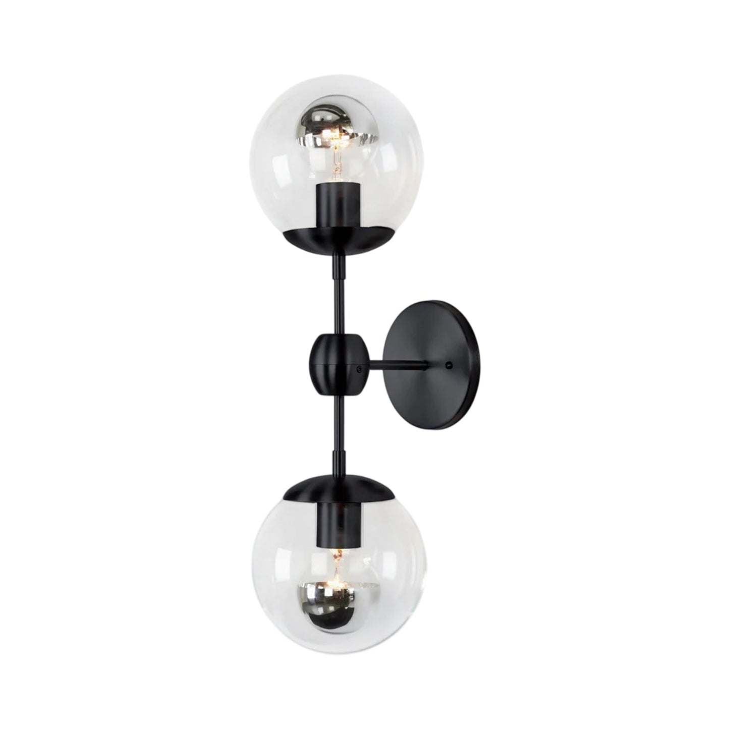 Modo Wall Light in Black/Clear (2-Light).