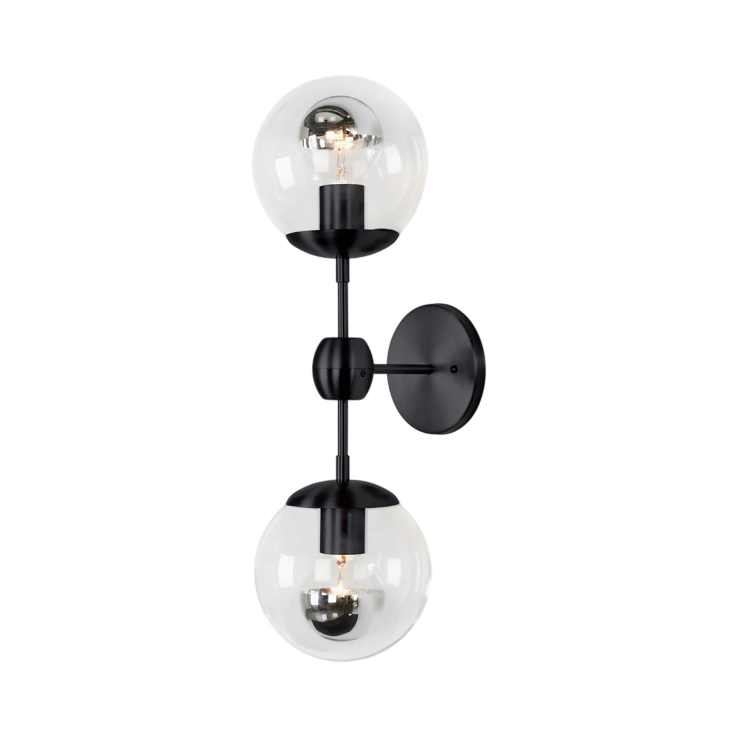 Modo Wall Light in Black/Clear (2-Light).