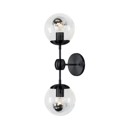 Modo Wall Light in Black/Clear (2-Light).