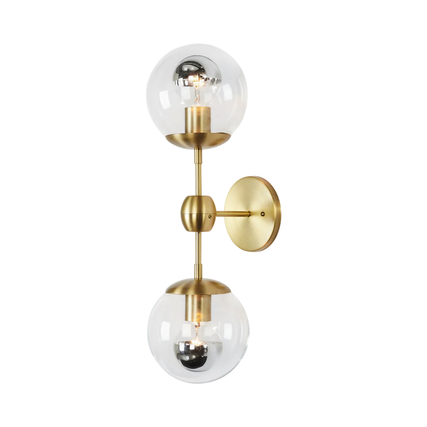 Modo Wall Light in Brushed Brass/Clear (2-Light).
