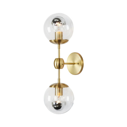 Modo Wall Light in Brushed Brass/Clear (2-Light).
