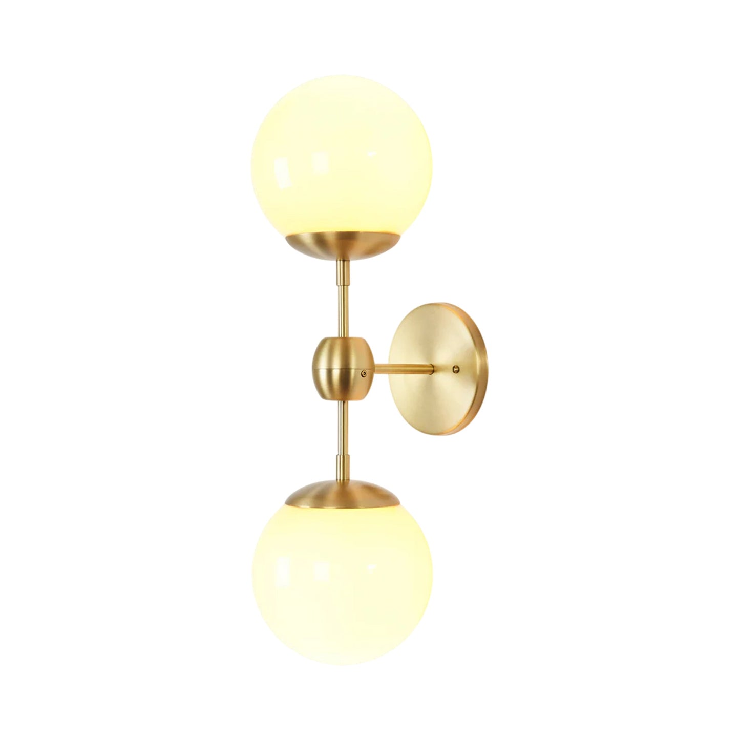 Modo Wall Light in Brushed Brass/Cream (2-Light).