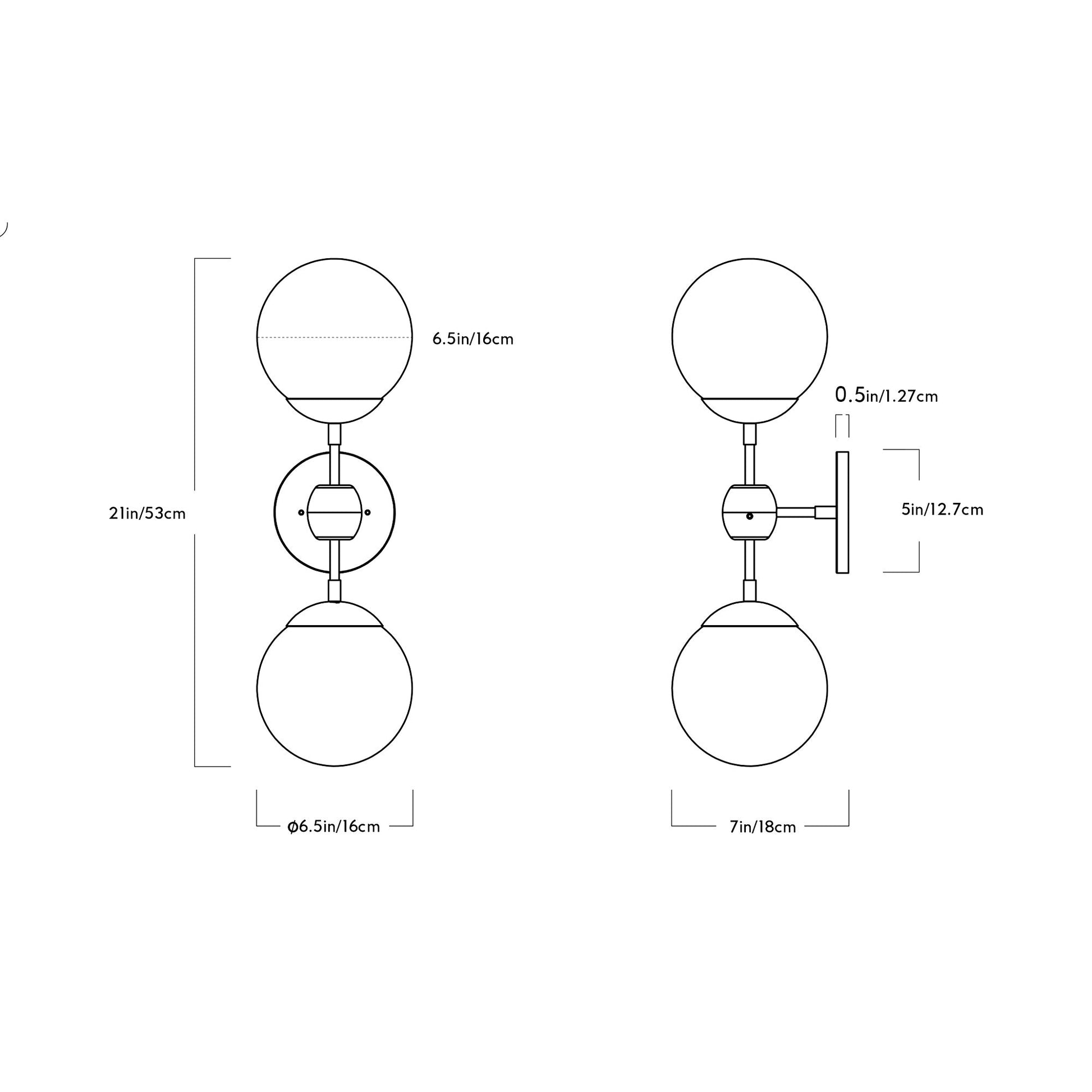 Modo Wall Light - line drawing.